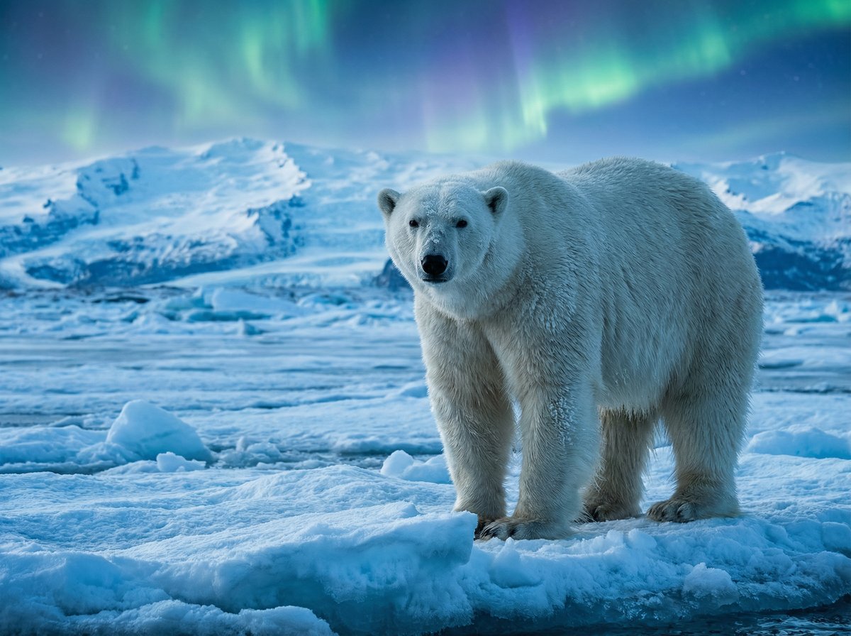 情侣自拍北极熊极光视频